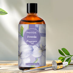 PHATOIL 3.38 fl oz Freesia Fragrance Oils for Candle and Soap Making, Aromatherapy, Diffuser, Relaxation, Yoga, Skin Care