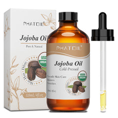 Organic Jojoba Oil Cold Pressed USDA Certified Premium Grade Jojoba Oil Deeply Moisturizing Carrier Oils for Skin, Body, Face, Nails and Hair Growth, Massage, Essential Oils Mixing