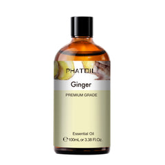 PHATOIL 3.38 Fl Oz Ginger Essential Oil for Skin, Diffuser, 100% Pure Natural, Cleansing & Nourishing, Herbaceous Scent for Aromatherapy, Soap Making Scent DIY