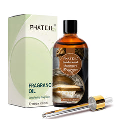 PHATOIL Premium Grade Fragrance Oil Sandalwood Essential Oil for Soap & Candle Making, Aromatherapy, 100ml, Sandalwood Sanctuary Scents