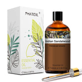 PHATOIL Indian Sandalwood Essential Oil 100ML (3.38 FL Oz), Premium 100% Pure Woody Aromatherapy Oil for Diffuser, DIY Candle Making