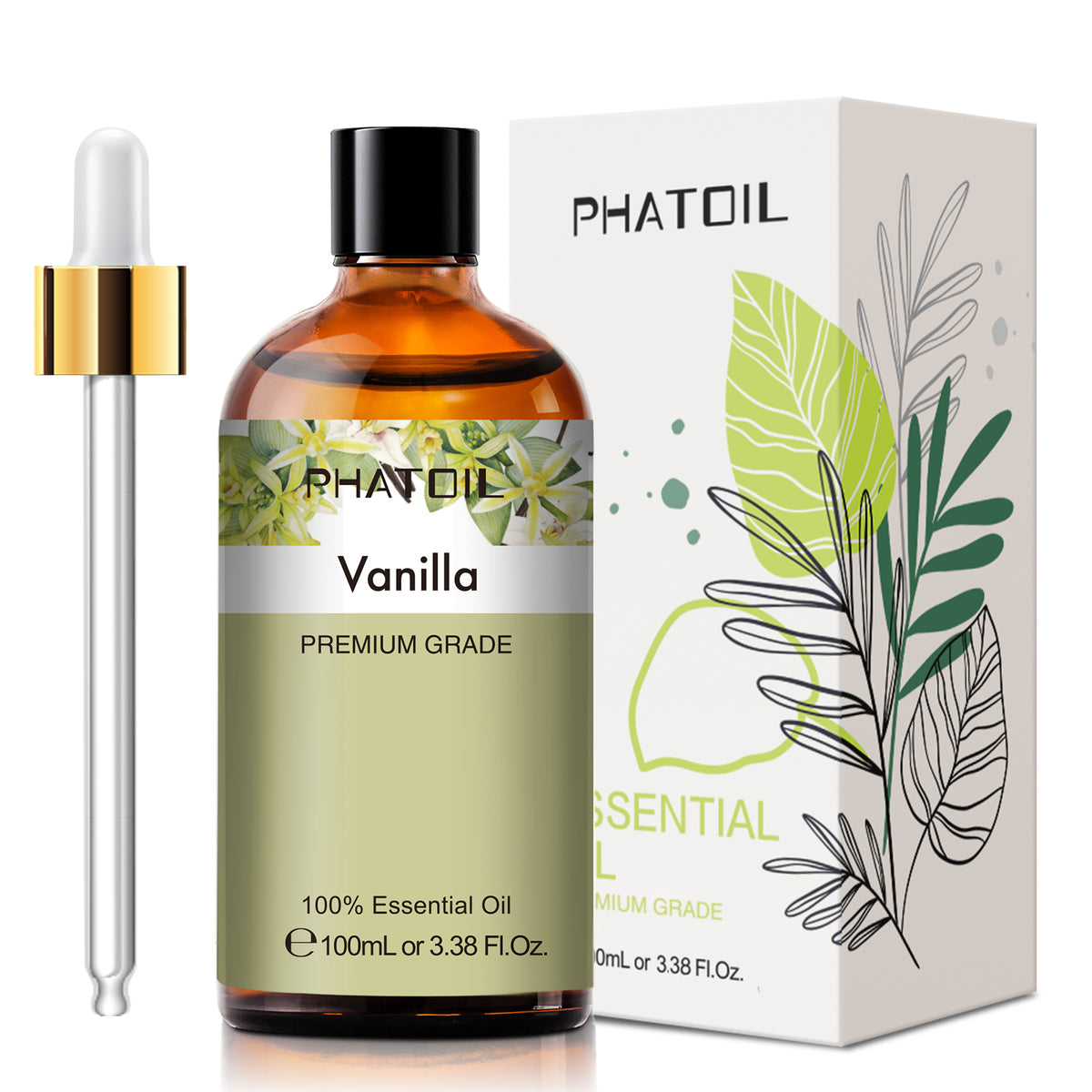 100% Vanilla Essential Oil-3.38Oz-Package-PHATOIL