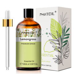 PHATOIL Lemongrass Essential Oils for Aromatherapy Massage Relaxation 100ml/3.38 fl.Oz
