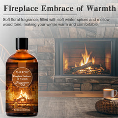 PHATOIL 100ML Fragrance Oils for Aromatherapy, Essential Oils for Home, Perfect for Humidifier, Yoga, DIY Candle and Soap Making - Fireplace Embrace of Warmth Scent
