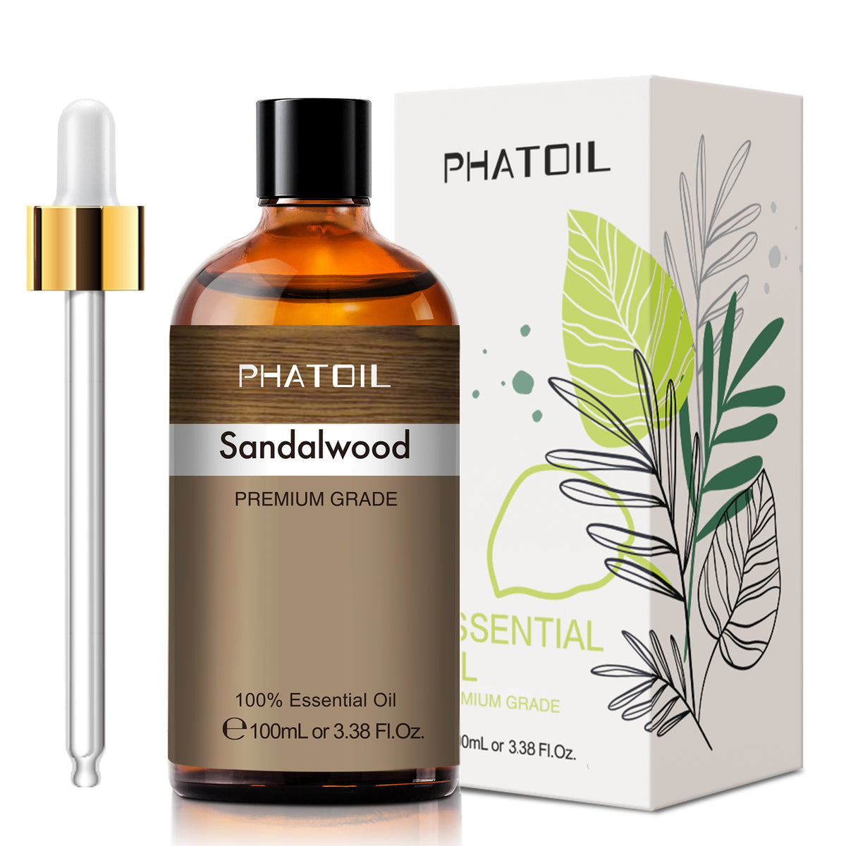 100% Sandalwood Essential Oil-3.38Oz-Package-PHATOIL