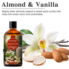 PHATOIL 3.38Fl.Oz Almond & Vanilla Fragrance Oil Diffuser Oil for Home, Aromatherapy, Soap Making Fragrance Oil