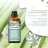 PHATOIL Citronella Essential Oils for Diffusers Humidifier 100% Pure Natural Aromatherapy Massage Bath Sleep Relaxation 30ml/1.01 fl.Oz