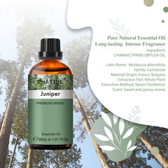 PHATOIL Juniper Essential Oils for Diffusers Humidifier 100% Pure Natural Aromatherapy Massage Bath Sleep Relaxation 30ml/1.01 fl.Oz