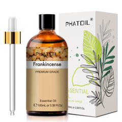 PHATOIL 100ML Frankincense Essential Oil, Woody Scent Oil for Diffuser, Skin Care, Soap Craft, Candle Making
