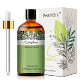 PHATOIL 100% Natural Camphor Essential Oil for Skin, DIY, Candle and Soap Making, 3.38 Fl Oz