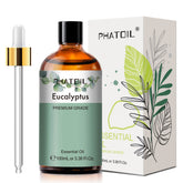 PHATOIL 3.38 Fl Oz Eucalyptus Essential Oil for Diffuser, Skin Care, 100% Pure Natural Eucalyptus Oil for Hair, Aromatherapy & DIY Soap Making