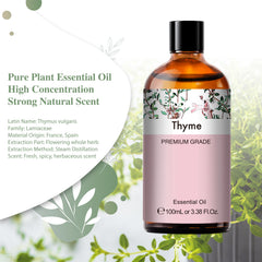 PHATOIL 100ml/3.38 fl.Oz Thyme Essential Oils for Diffusers Humidifier, Therapeutic Grade, 100% Pure Natural