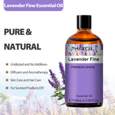 PHATOIL Lavender fine Essential Oil for Soap Making, Hair Care, Body Skin Care, Aromatherapy, DIY Candle 3.38Fl Oz