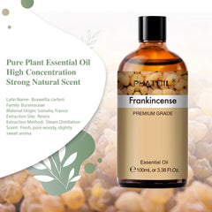 PHATOIL 100ML Frankincense Essential Oil, Woody Scent Oil for Diffuser, Skin Care, Soap Craft, Candle Making