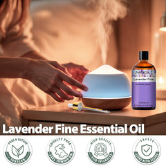 PHATOIL Lavender fine Essential Oil for Soap Making, Hair Care, Body Skin Care, Aromatherapy, DIY Candle 3.38Fl Oz