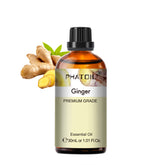 PHATOIL Ginger Essential Oil, 100% Pure and Natural Ginger Massage Oil for Diffuser and Aromatherapy, and DIY Soap Making, 1.01 Fl Oz