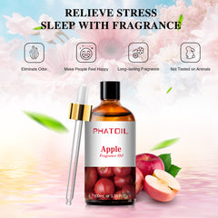PHATOIL 100Ml Apple Essential Oil for Diffuser, Apple Oil for Candle Making, Lotion, Spray, Bath Bombs