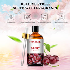PHATOIL Cherry Essential Oils Fruit Scented Oil 100ml, Fragrance Oil for Candle Making, Soap Making, Diffuser Oil
