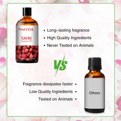 PHATOIL 3.38 Fl Oz Litchi Fragrance Oil for Candle Making,Diffusers, Diffuser Oil Scents for Home,Freshie Scents, Soap Making Supplies