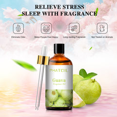 PHATOIL Guava Essential Oils Fruit Scented Oil 100ml, Fragrance Oil for Candle Making, Soap Making, Diffuser Oil