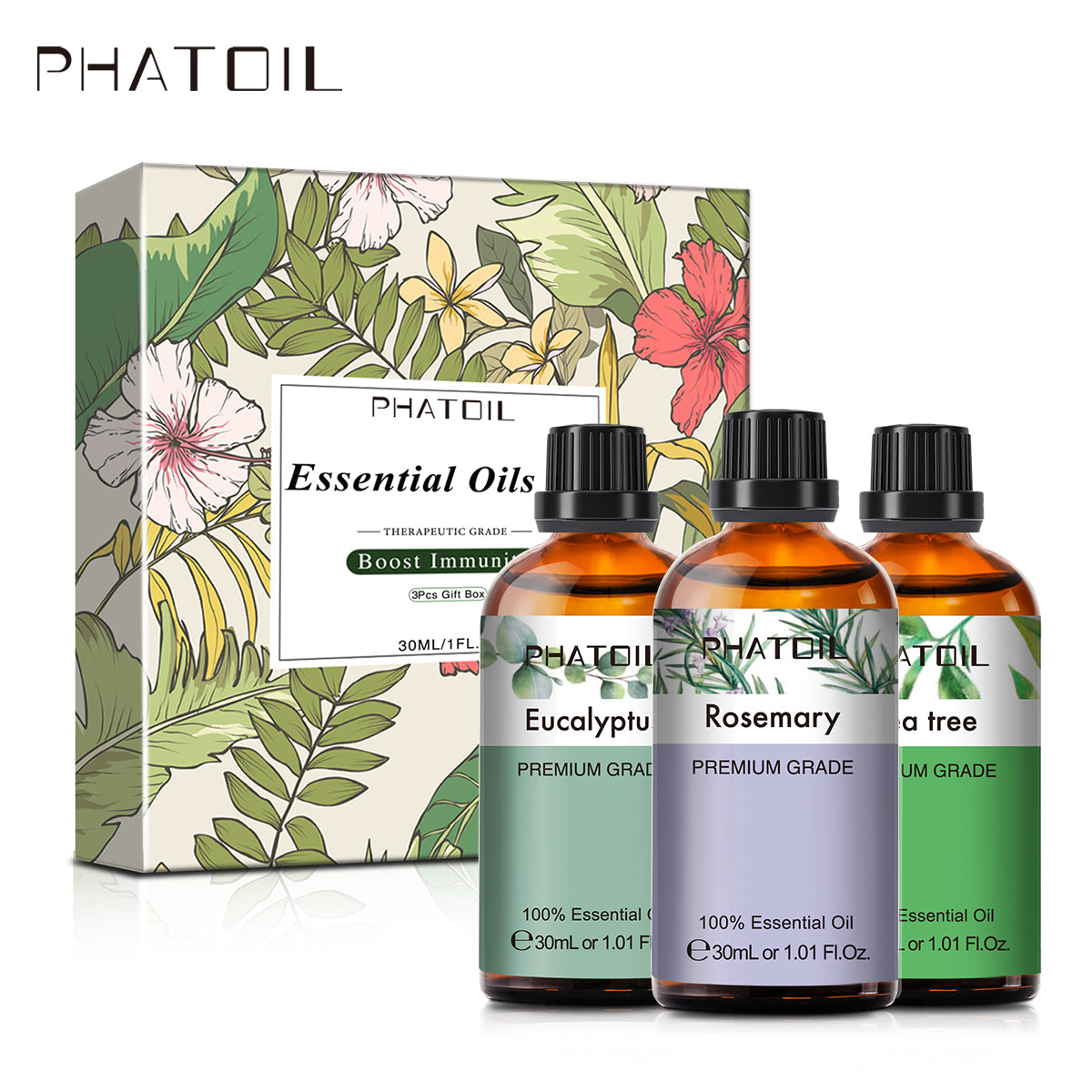 Boost Immunity Collection Essential Oils Set-3×0.33Oz-Package-PHATOIL