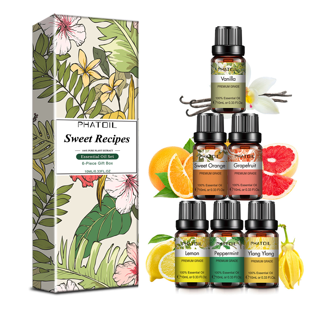 Sweet Recipes Essential Oil Set-6×0.33Oz-Package-PHATOIL