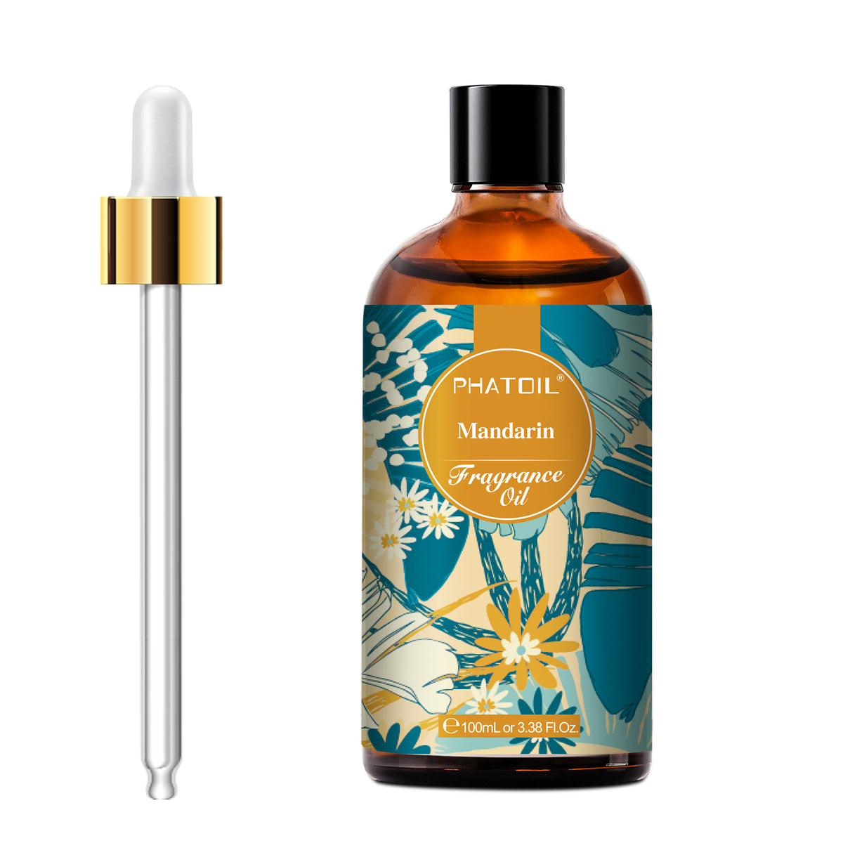 PHATOIL Mandarin Fragrance Oils for Candle and Soap Making, Aromatherapy, Diffuser, Relaxation, Yoga, Skin Care, DIY, 3.38 fl oz