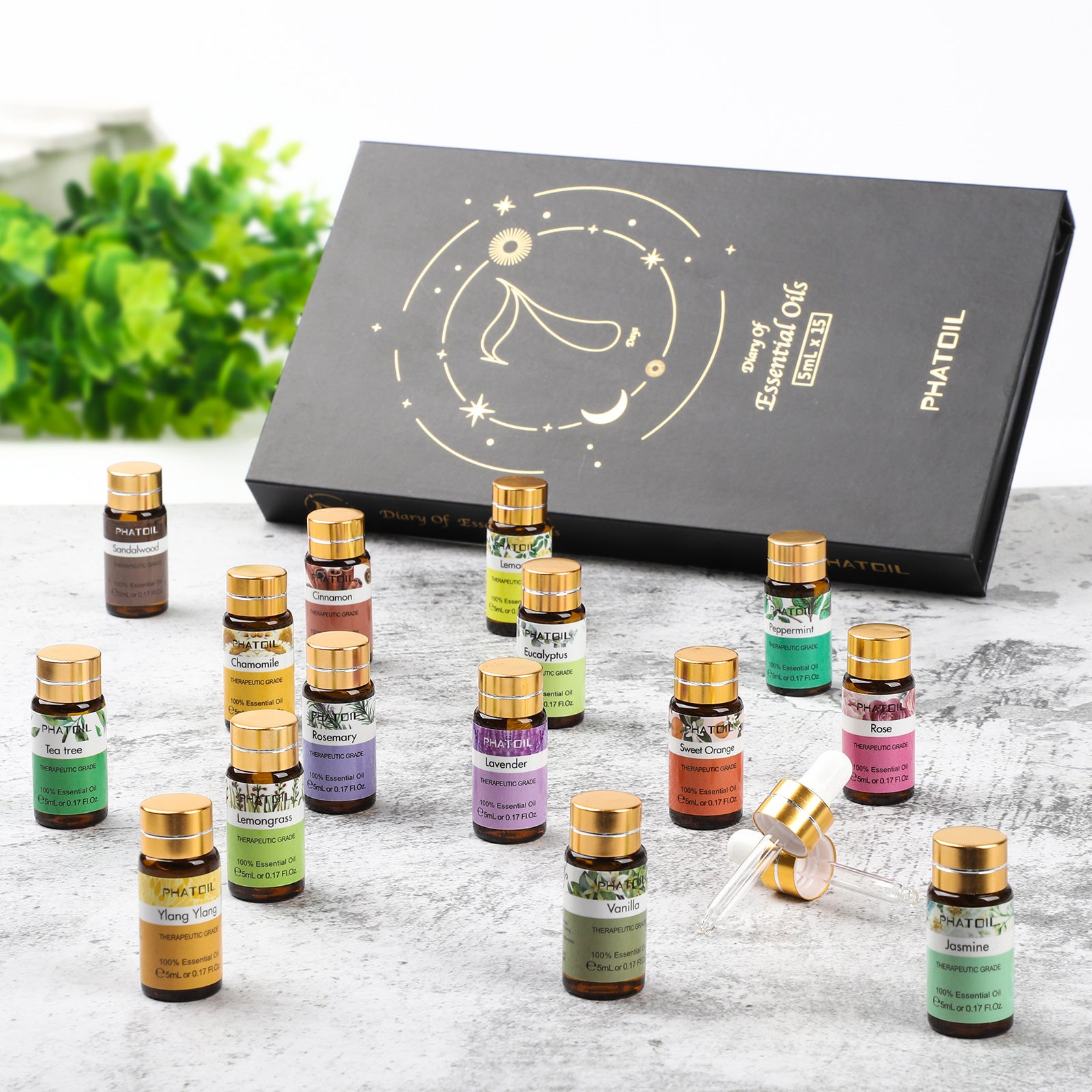 PHATOIL Almond & Vanilla Fragrance Oils And PHATOIL Coconut 20 Pcs Fragrance Oil Set