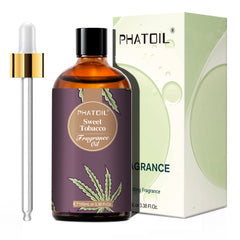 PHATOIL Sweet Tobacco Fragrance Oils for Aromatherapy, Diffuser, Relaxation, Yoga, Skin Care, DIY Candle and Soap Making, 3.38 fl oz