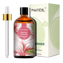 PHATOIL Japanese Magnolia Fragrance Oils for Aromatherapy, Diffuser, Relaxation, Yoga, Skin Care, DIY Candle and Soap Making, 3.38 fl oz
