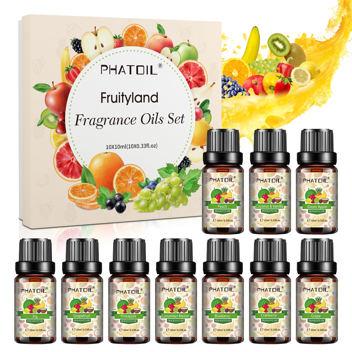 【NEW】Fruity Fragrance Oil Set 10Pcs x 10ML Gift Box