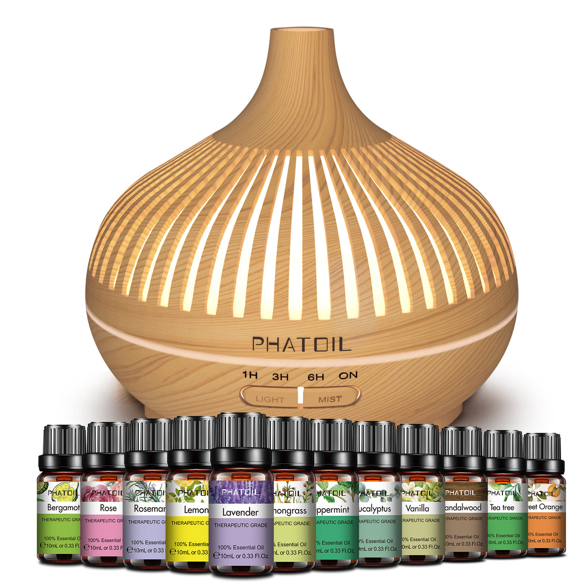 12Pcs x 10ML Essential Oil Set & Aroma Diffusers Gifts