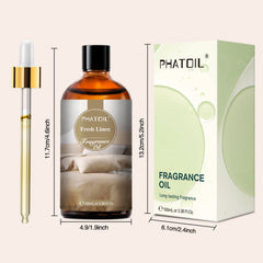 PHATOIL Fresh Linen Fragrance Oils for Aromatherapy, Diffuser, Relaxation, Yoga, Skin Care, DIY Candle and Soap Making, 3.38 fl oz