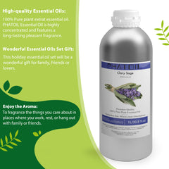 100% Clary Sage Essential Oil-33.8Oz-Bottle-PHATOIL