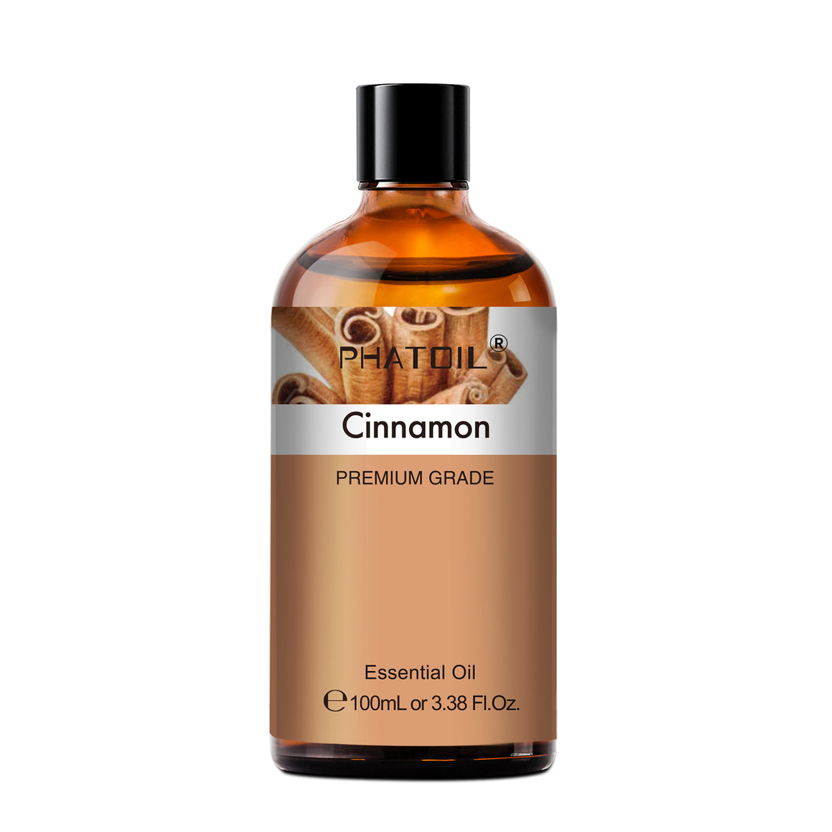 PHATOIL Cinnamon Essential Oils 100% Pure Natural Perfect for Aromatherapy Diffusers, Humidifiers, Skin Care, Massage, Relaxation 100ml/3.38 fl.oz
