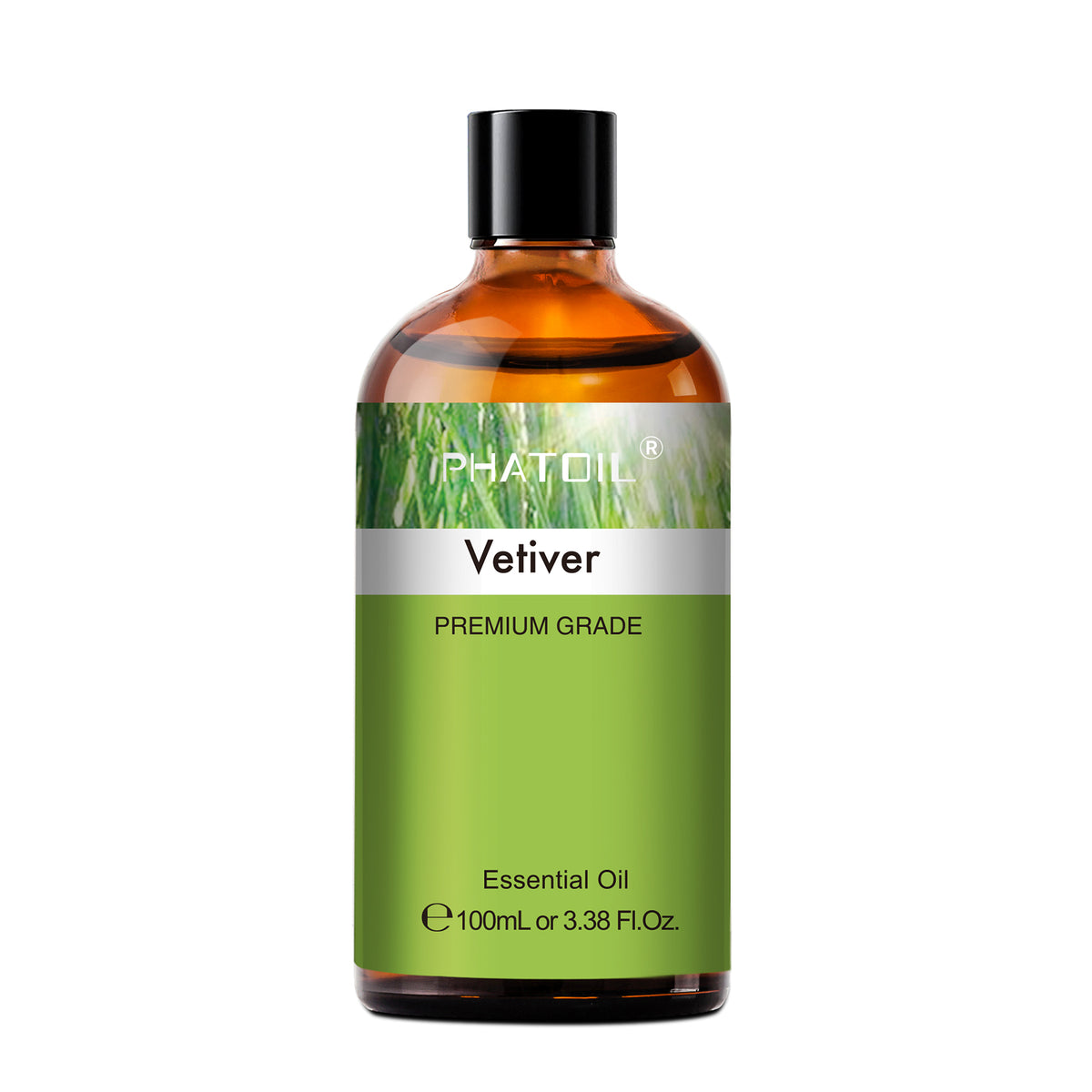 PHATOIL Vetiver 3.38fl.oz Essential Oil for Diffuser, Humidifier, Perfect for DIY Soap, Candle, Bath Bombs Making(100ml)