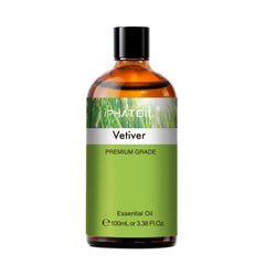 PHATOIL Vetiver 3.38fl.oz Essential Oil for Diffuser, Humidifier, Perfect for DIY Soap, Candle, Bath Bombs Making(100ml)