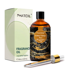 PHATOIL Fragrance Oil (100ml), 3.38 fl oz Essential Oil for Diffusers, Candles, Soap, Lotion & Perfume Making - Golden Vintage No.1 Scent