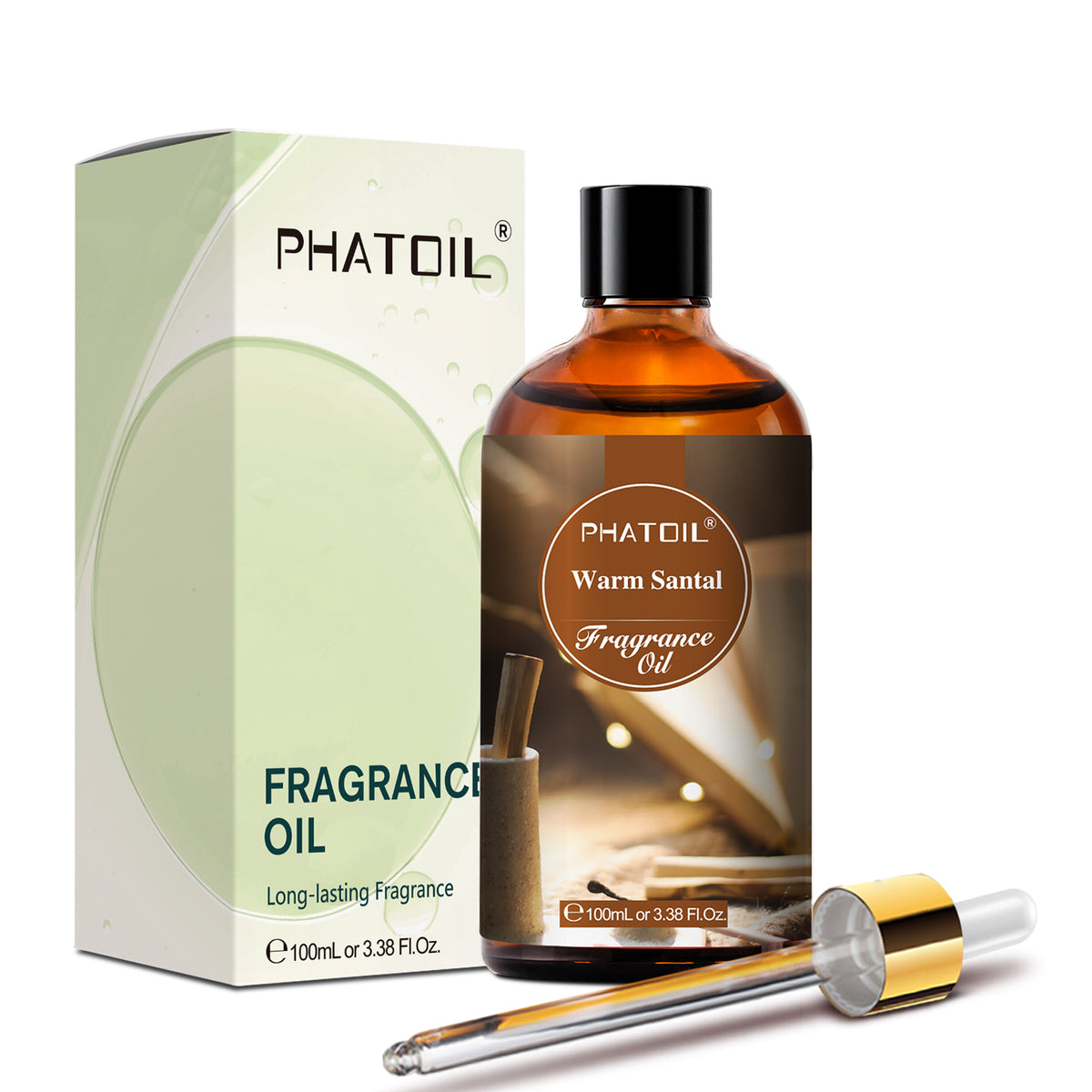 PHATOIL 3.38 fl oz Warm Santal Fragrance oil for Diffusers, Candles, Soap, Lotion, Perfume Making