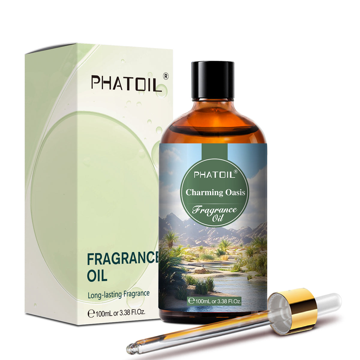 PHATOIL 100Ml Fragrance Oil Essential Oil for Soap Making, Aromatherapy, Charming Oasis Scent Oil for Diffuser