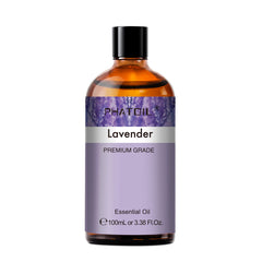 PHATOIL 100ml/3.38 fl.Oz Lavender Essential Oils Perfect for Humidifier, Bath, Help Sleep, Relaxation