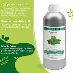 100% Peppermint Essential Oil-33.8Oz-Bottle-PHATOIL