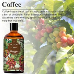 PHATOIL Coffee Fragrance Oil 3.38 FL Oz, Long Lasting Gourmet Coffee Scent for Diffusers, Humidifiers, DIY Car Freshies, Relaxation, Yoga, Bath Bomb Making