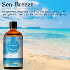 PHATOIL Sea Breeze Fragrance Oils for Aromatherapy, Diffuser, Relaxation, Yoga, Skin Care, DIY Candle and Soap Making, 3.38 fl oz