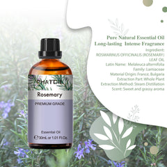 PHATOIL Rosemary Essential Oils for Diffusers Humidifier 100% Pure Natural Aromatherapy Massage Bath Sleep Relaxation 30ml/1.01 fl.Oz