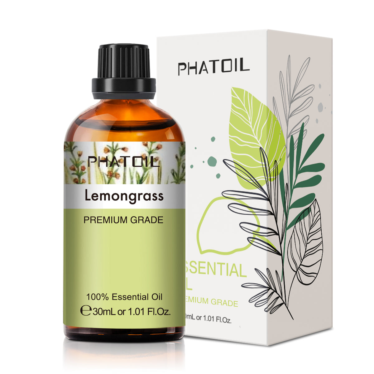 100% Lemongrass Essential Oil-1.01Oz-Package-PHATOIL