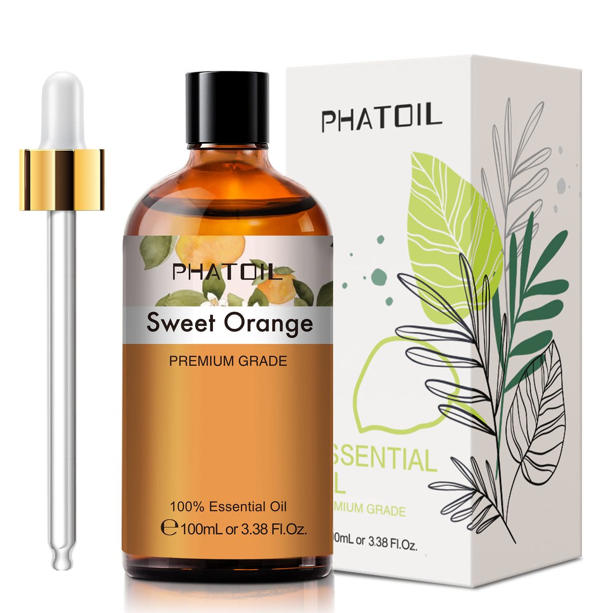 100% Sweet Orange Essential Oil-3.38Oz-Package-PHATOIL