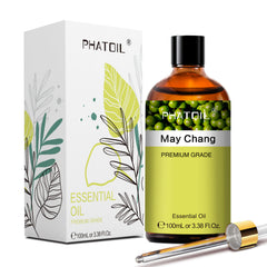 PHATOIL May Chang Fragrance Oil 3.38 FL OZ, Fresh Herbal Scent for Diffusers, Humidifiers, DIY Car Freshies, Bath Bomb Making
