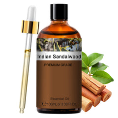 PHATOIL Indian Sandalwood Essential Oil 100ML (3.38 FL Oz), Premium 100% Pure Woody Aromatherapy Oil for Diffuser, DIY Candle Making