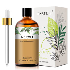 PHATOIL 3.38 Fl Oz Neroli Essential Oil for Diffuser, 100% Pure Neroli Oil for Aromatherapy, Candle, Soap Making Scent DIY
